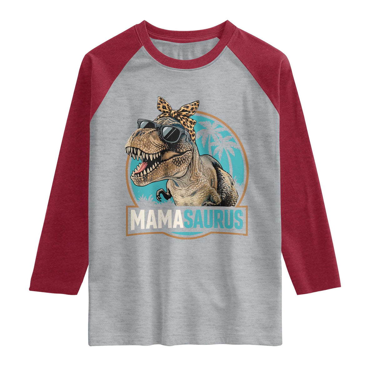 Mamasaurus Funny Dinosaur Mama Raglan Shirt Mothers Day Family Matching