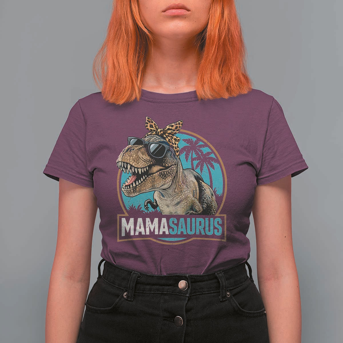 Mamasaurus Funny Dinosaur Mama T Shirt For Women Mothers Day Family Matching