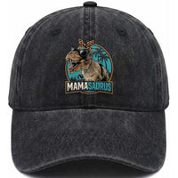 Mamasaurus Funny Dinosaur Mama Washed Cotton Baseball Cap Mothers Day Family Matching