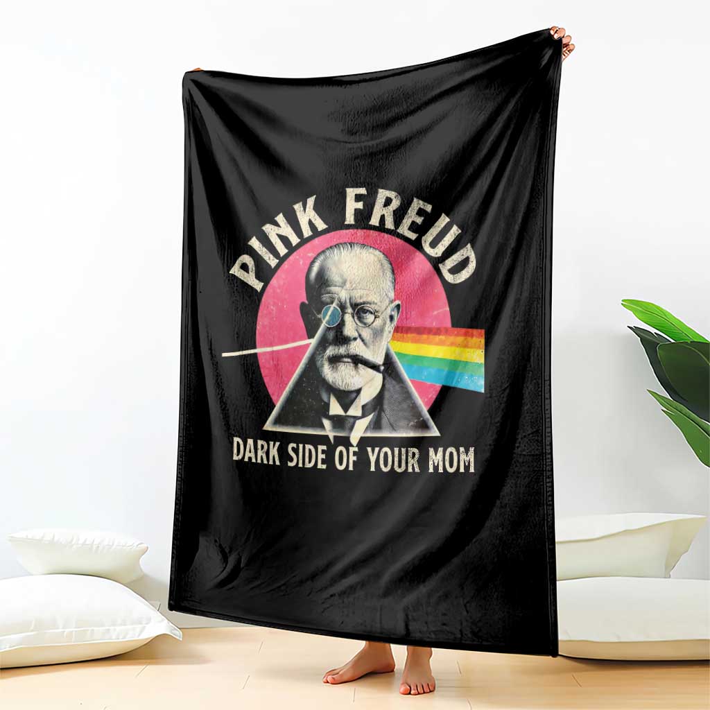 Pink Freud Dark Side Of Your Mom Throw Blanket Psychoanalysis Joke