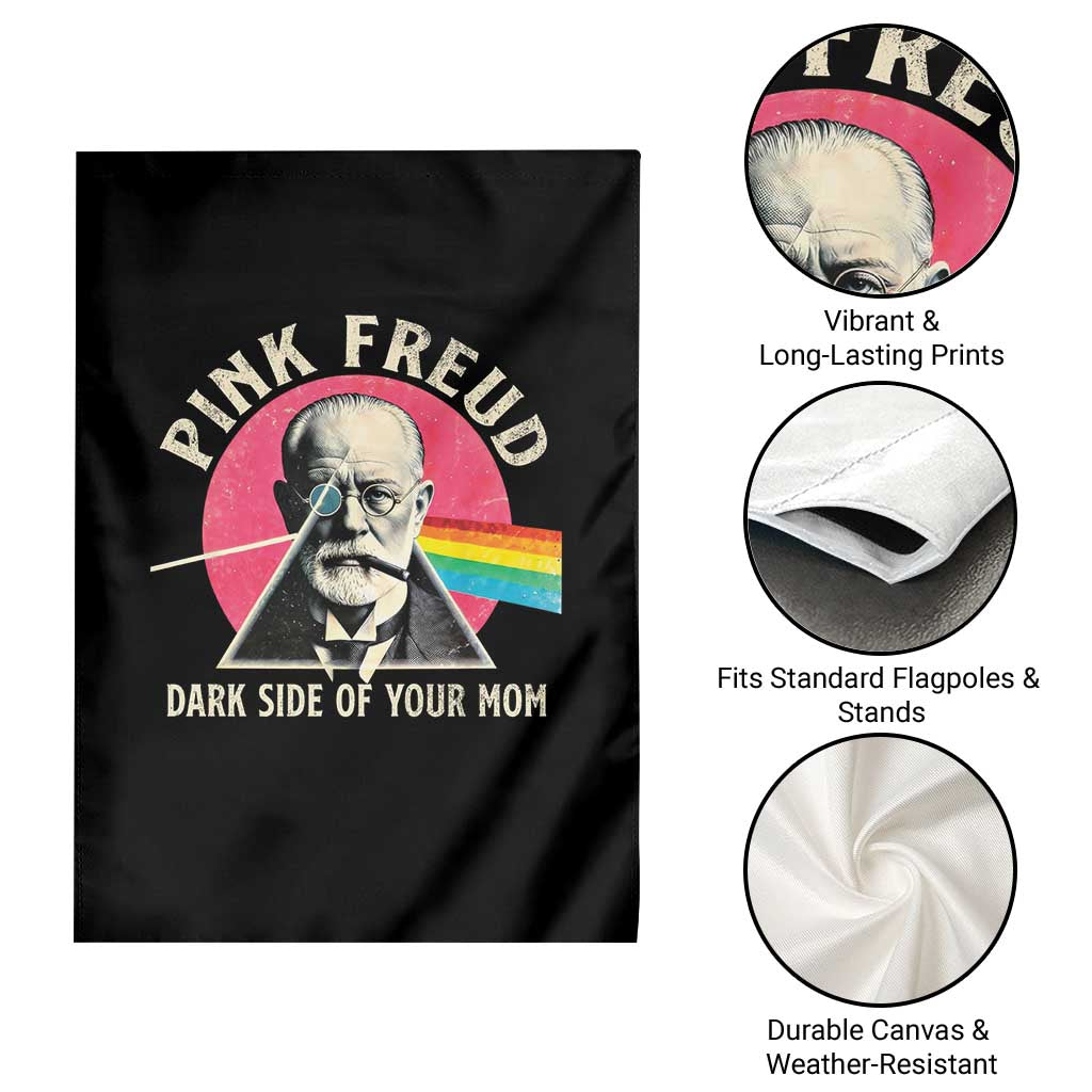 Pink Freud Dark Side Of Your Mom Garden Flag Psychoanalysis Joke