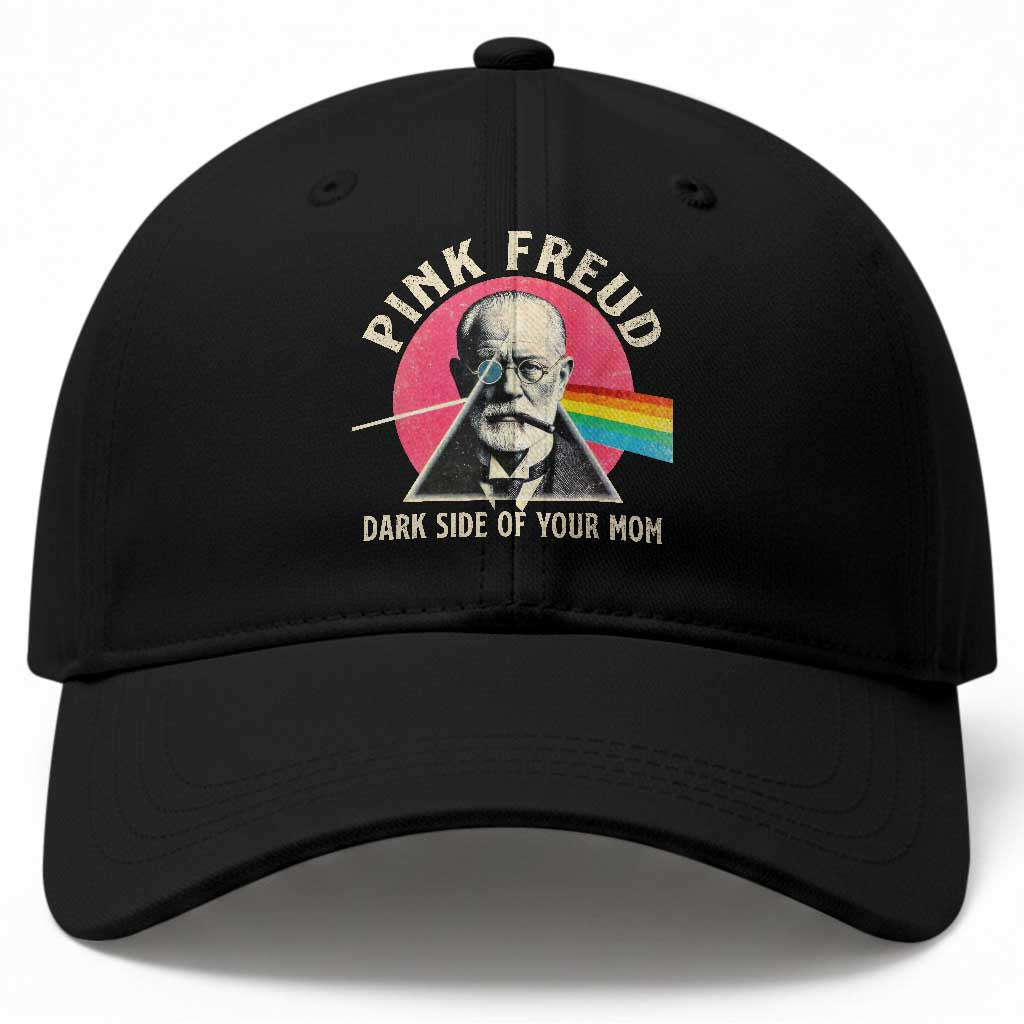 Pink Freud Dark Side Of Your Mom Baseball Cap Psychoanalysis Joke