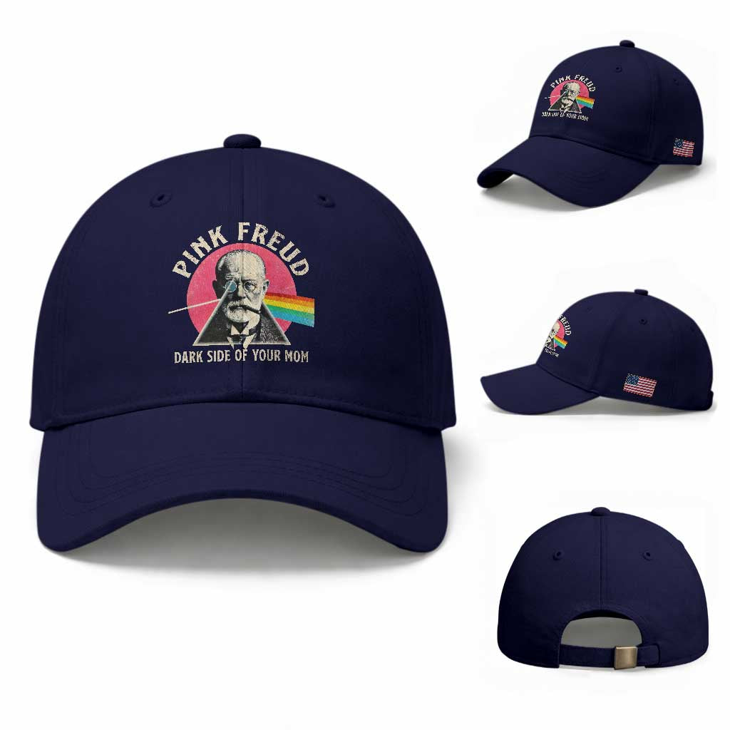 Pink Freud Dark Side Of Your Mom Baseball Cap Psychoanalysis Joke