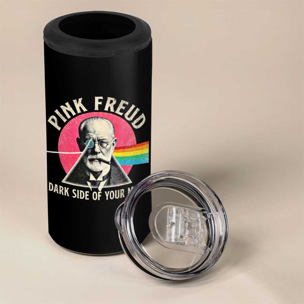 Pink Freud Dark Side Of Your Mom 4 in 1 Can Cooler Tumbler Psychoanalysis Joke