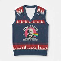 Pink Freud Dark Side Of Your Mom V-Neck Knit Sweater Vest Psychoanalysis Joke