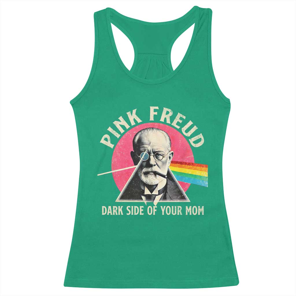 Pink Freud Dark Side Of Your Mom Racerback Tank Top Psychoanalysis Joke