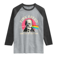 Pink Freud Dark Side Of Your Mom Raglan Shirt Psychoanalysis Joke