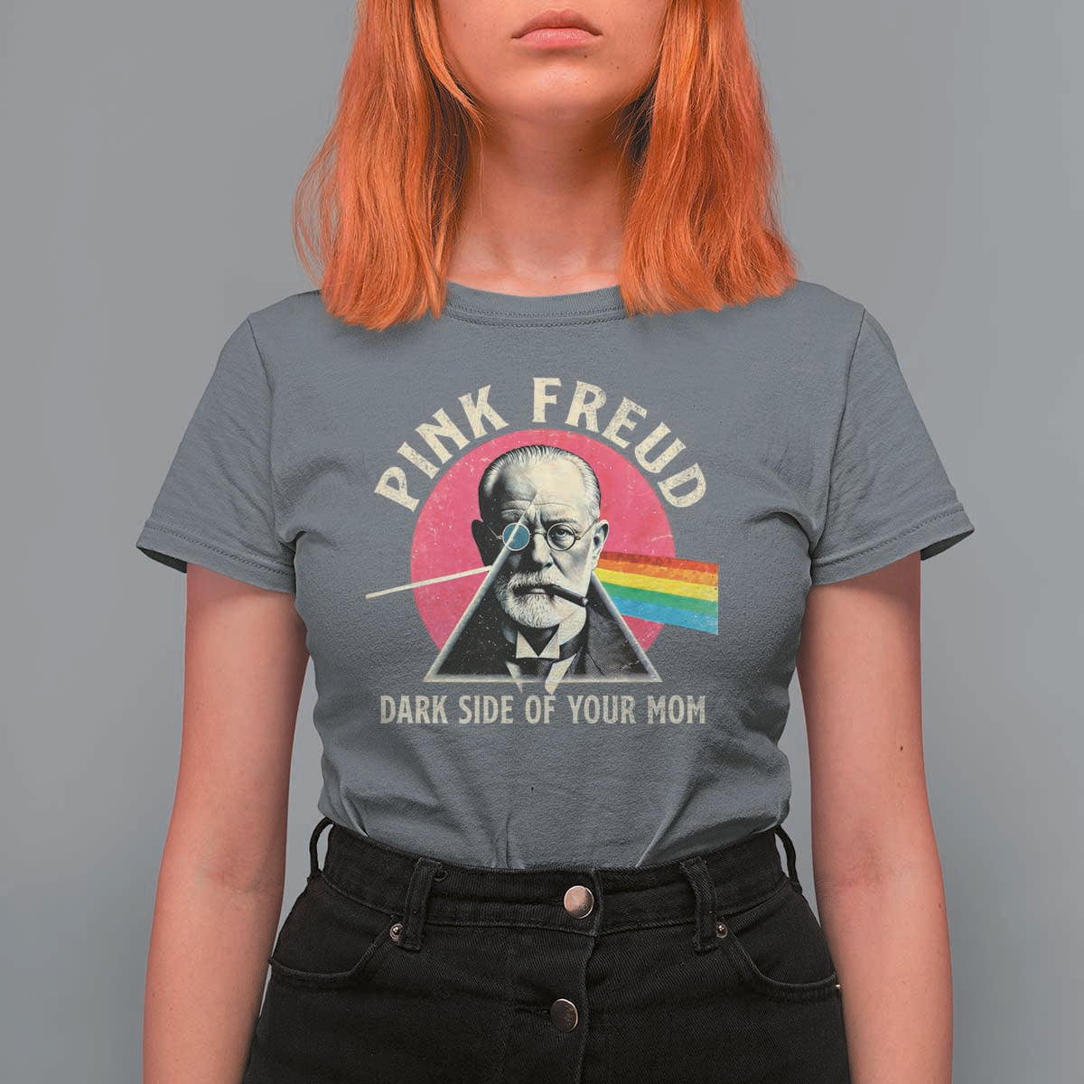 Pink Freud Dark Side Of Your Mom T Shirt For Women Psychoanalysis Joke