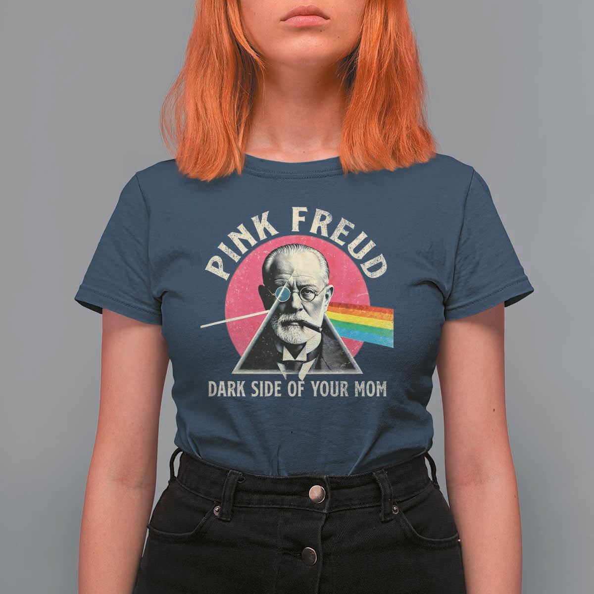 Pink Freud Dark Side Of Your Mom T Shirt For Women Psychoanalysis Joke