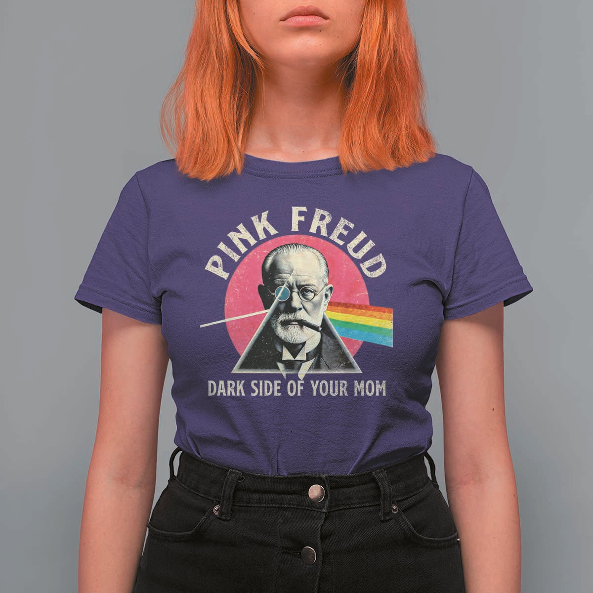 Pink Freud Dark Side Of Your Mom T Shirt For Women Psychoanalysis Joke