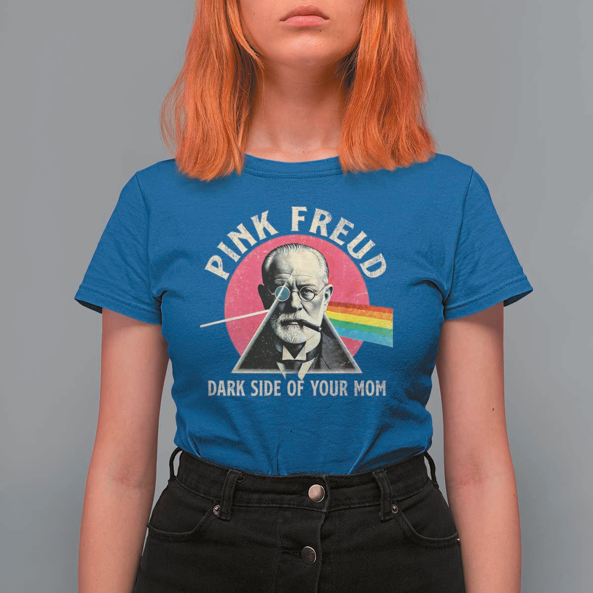 Pink Freud Dark Side Of Your Mom T Shirt For Women Psychoanalysis Joke