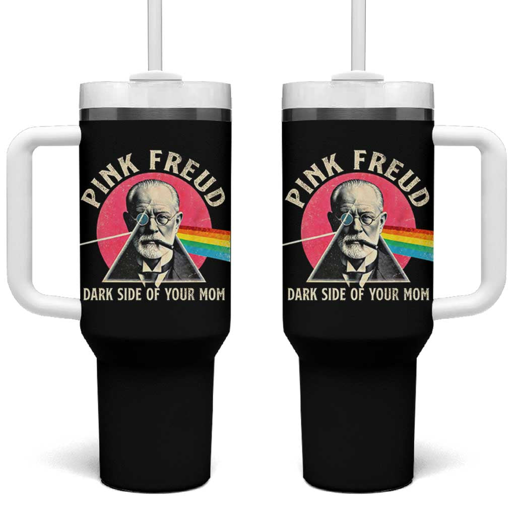 Pink Freud Dark Side Of Your Mom Tumbler With Handle Psychoanalysis Joke