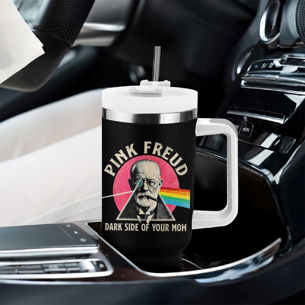 Pink Freud Dark Side Of Your Mom Tumbler With Handle Psychoanalysis Joke