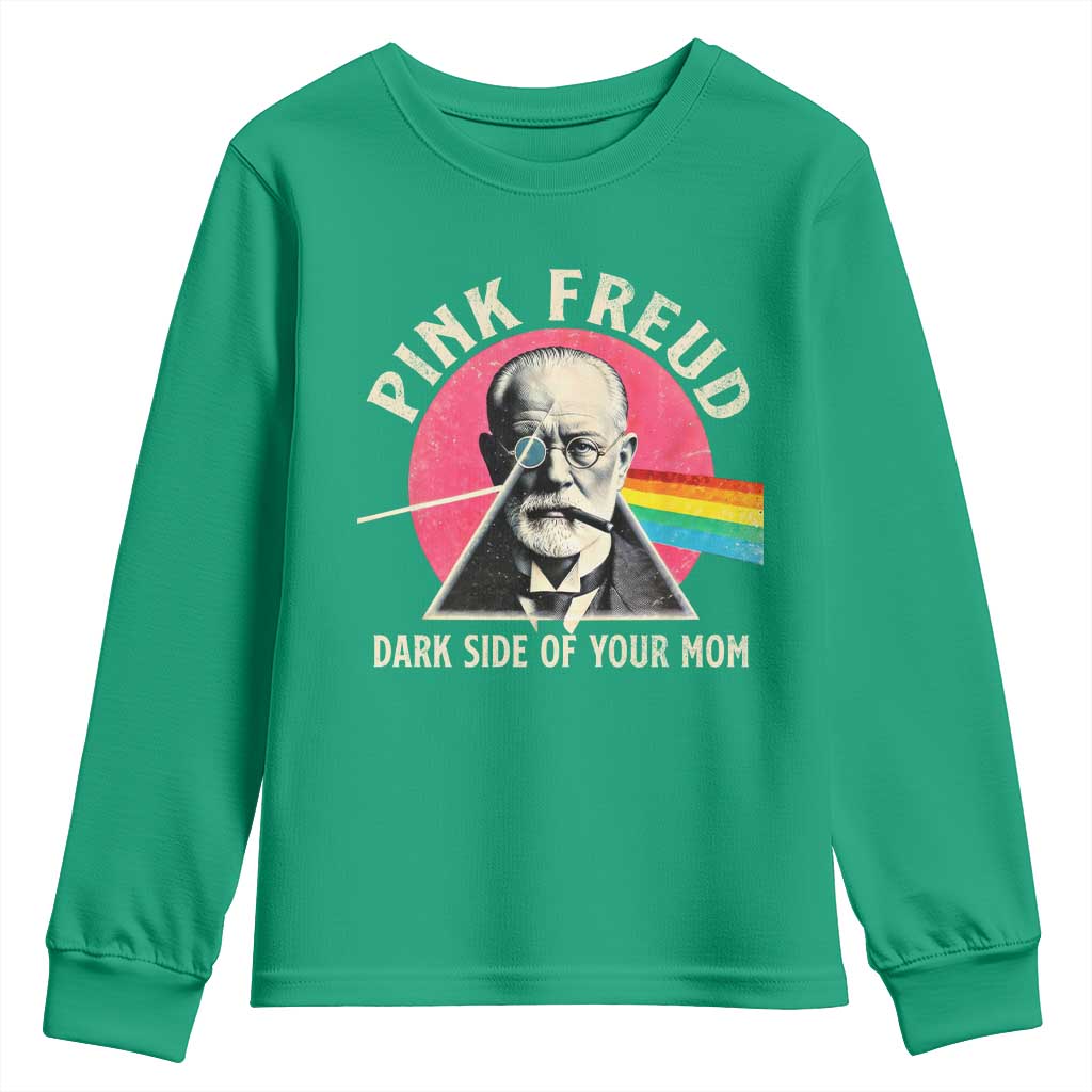 Pink Freud Dark Side Of Your Mom Youth Sweatshirt Psychoanalysis Joke