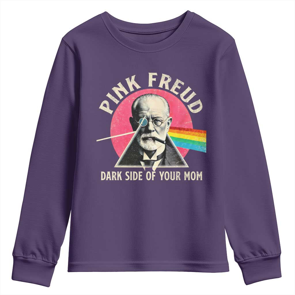 Pink Freud Dark Side Of Your Mom Youth Sweatshirt Psychoanalysis Joke