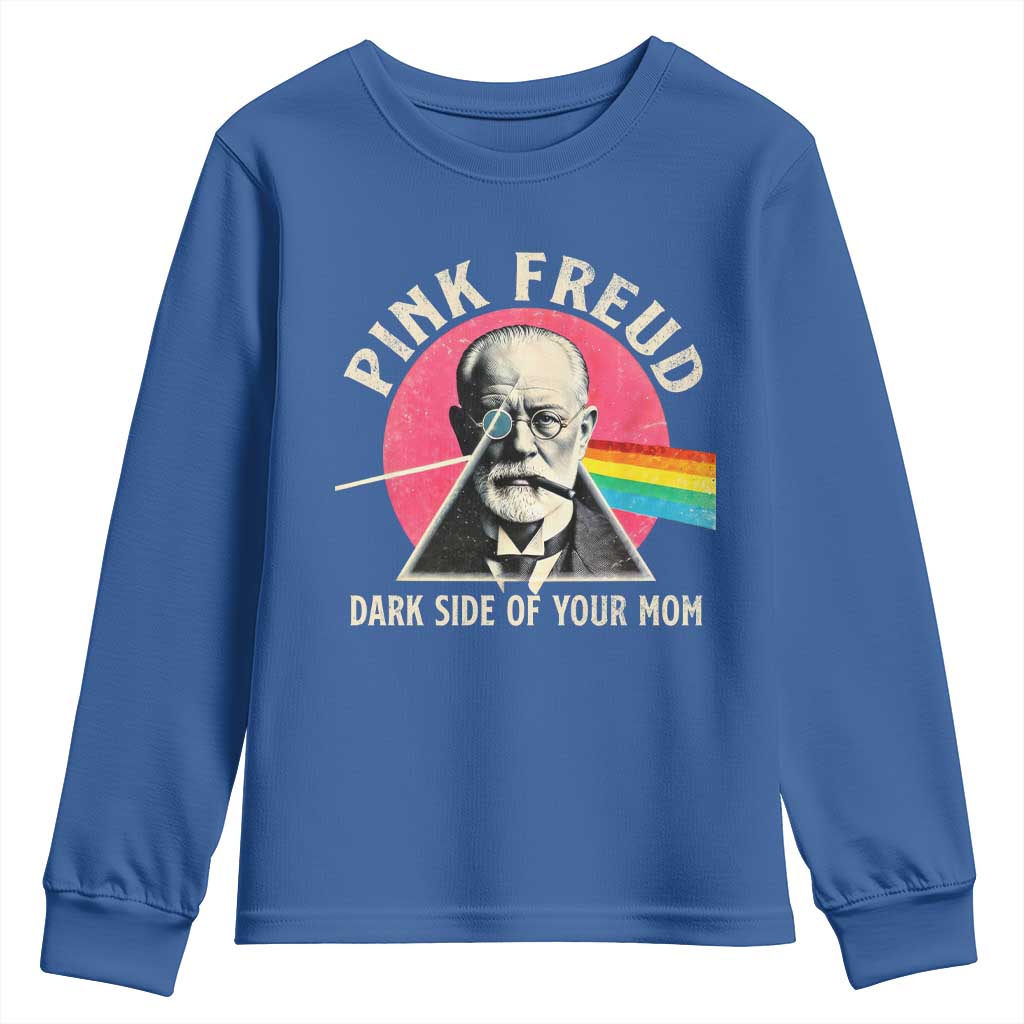 Pink Freud Dark Side Of Your Mom Youth Sweatshirt Psychoanalysis Joke