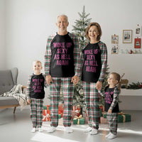 Woke Up Sexy As Hell Again Plaid Pajama Set Funny Sarcastic