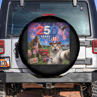 Cat Selfie with Bigfoot USA 250 Years Spare Tire Cover Funny 4th Of July Cat Graphic