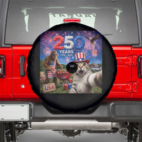 Cat Selfie with Bigfoot USA 250 Years Spare Tire Cover Funny 4th Of July Cat Graphic