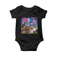 Cat Selfie with Bigfoot USA 250 Years Baby Onesie Funny 4th Of July Cat Graphic