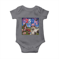 Cat Selfie with Bigfoot USA 250 Years Baby Onesie Funny 4th Of July Cat Graphic