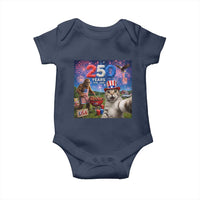 Cat Selfie with Bigfoot USA 250 Years Baby Onesie Funny 4th Of July Cat Graphic