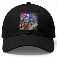 Cat Selfie with Bigfoot USA 250 Years Baseball Cap Funny 4th Of July Cat Graphic