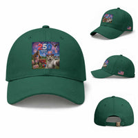 Cat Selfie with Bigfoot USA 250 Years Baseball Cap Funny 4th Of July Cat Graphic