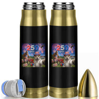 Cat Selfie with Bigfoot USA 250 Years Bullet Tumbler Funny 4th Of July Cat Graphic