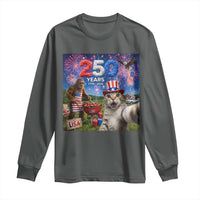 Cat Selfie with Bigfoot USA 250 Years Long Sleeve Shirt Funny 4th Of July Cat Graphic