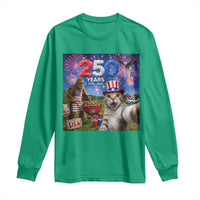 Cat Selfie with Bigfoot USA 250 Years Long Sleeve Shirt Funny 4th Of July Cat Graphic