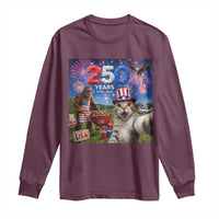 Cat Selfie with Bigfoot USA 250 Years Long Sleeve Shirt Funny 4th Of July Cat Graphic