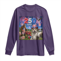 Cat Selfie with Bigfoot USA 250 Years Long Sleeve Shirt Funny 4th Of July Cat Graphic