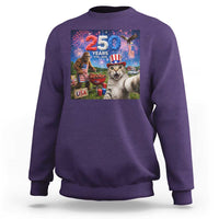 Cat Selfie with Bigfoot USA 250 Years Sweatshirt Funny 4th Of July Cat Graphic