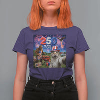 Cat Selfie with Bigfoot USA 250 Years T Shirt For Women Funny 4th Of July Cat Graphic