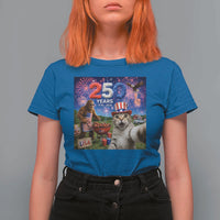 Cat Selfie with Bigfoot USA 250 Years T Shirt For Women Funny 4th Of July Cat Graphic