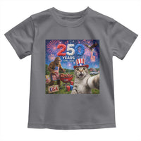 Cat Selfie with Bigfoot USA 250 Years Toddler T Shirt Funny 4th Of July Cat Graphic