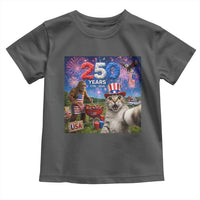 Cat Selfie with Bigfoot USA 250 Years Toddler T Shirt Funny 4th Of July Cat Graphic
