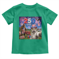 Cat Selfie with Bigfoot USA 250 Years Toddler T Shirt Funny 4th Of July Cat Graphic