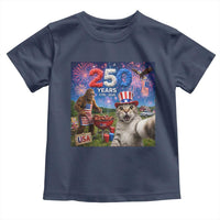Cat Selfie with Bigfoot USA 250 Years Toddler T Shirt Funny 4th Of July Cat Graphic