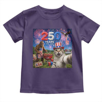 Cat Selfie with Bigfoot USA 250 Years Toddler T Shirt Funny 4th Of July Cat Graphic