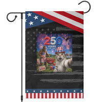 Cat Selfie with Bigfoot USA 250 Years Patriotic Garden Flag Funny 4th Of July Cat Graphic