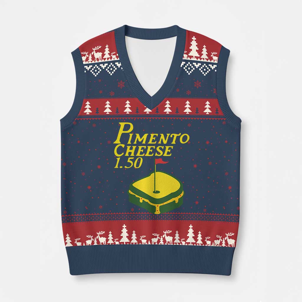 Pimento Cheese V-Neck Knit Sweater Vest Golf Foodie Golfer Tournament