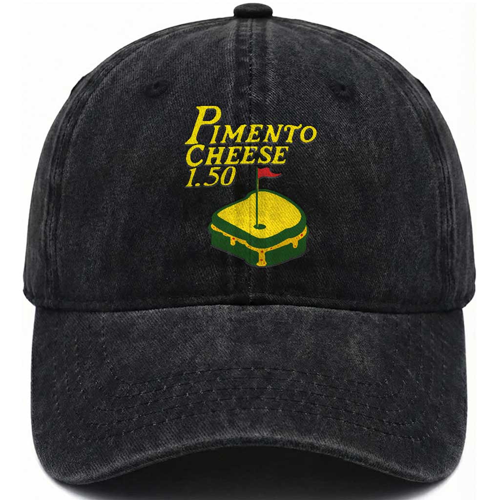 Pimento Cheese Washed Cotton Baseball Cap Golf Foodie Golfer Tournament