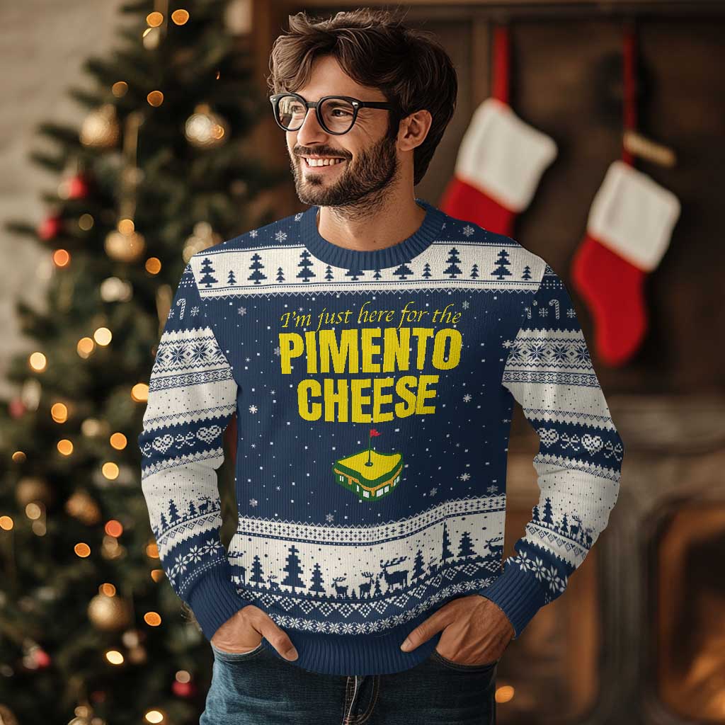 I'm Just Here For The Pimento Cheese Ugly Christmas Sweater Funny Golf Foodie