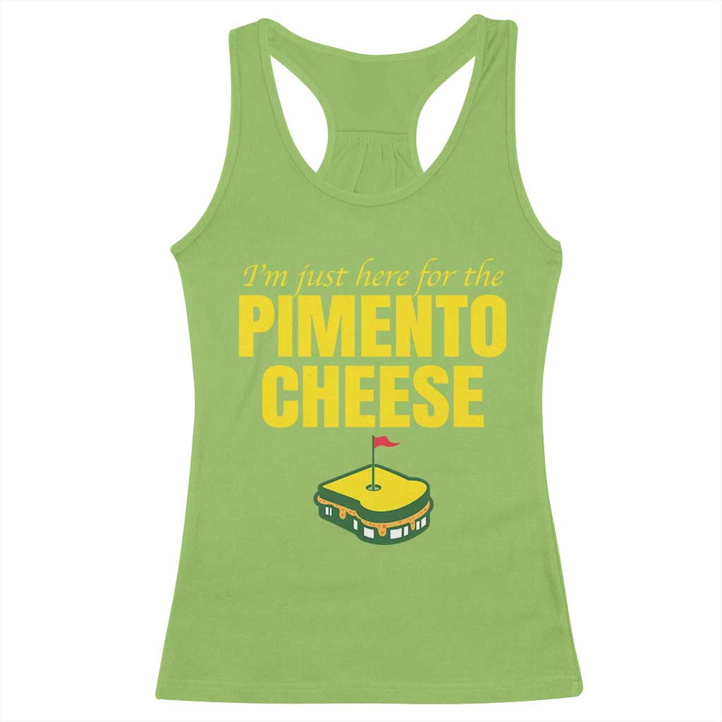 I'm Just Here For The Pimento Cheese Racerback Tank Top Funny Golf Foodie