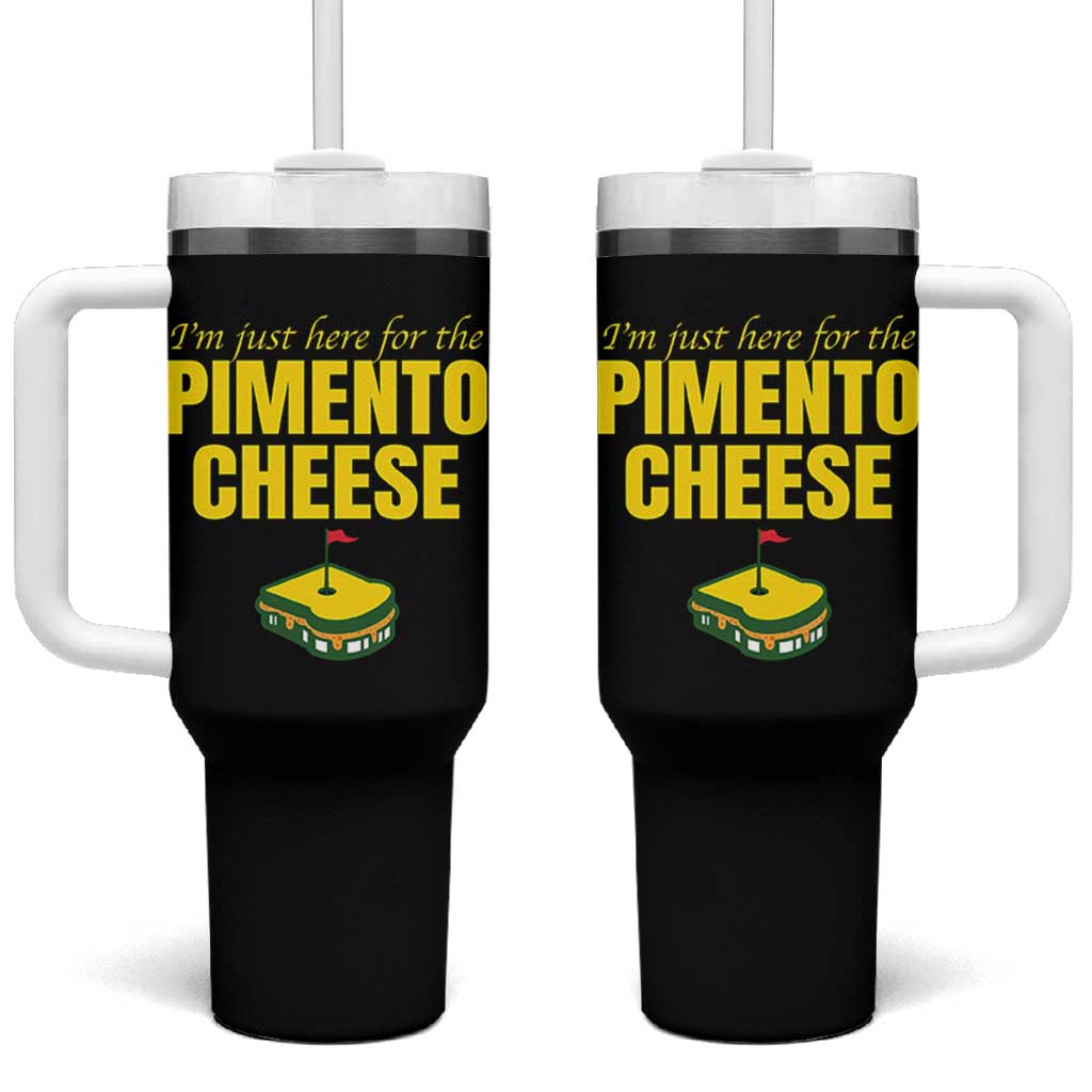 I'm Just Here For The Pimento Cheese Tumbler With Handle Funny Golf Foodie