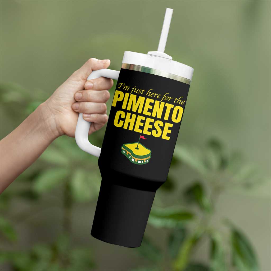 I'm Just Here For The Pimento Cheese Tumbler With Handle Funny Golf Foodie