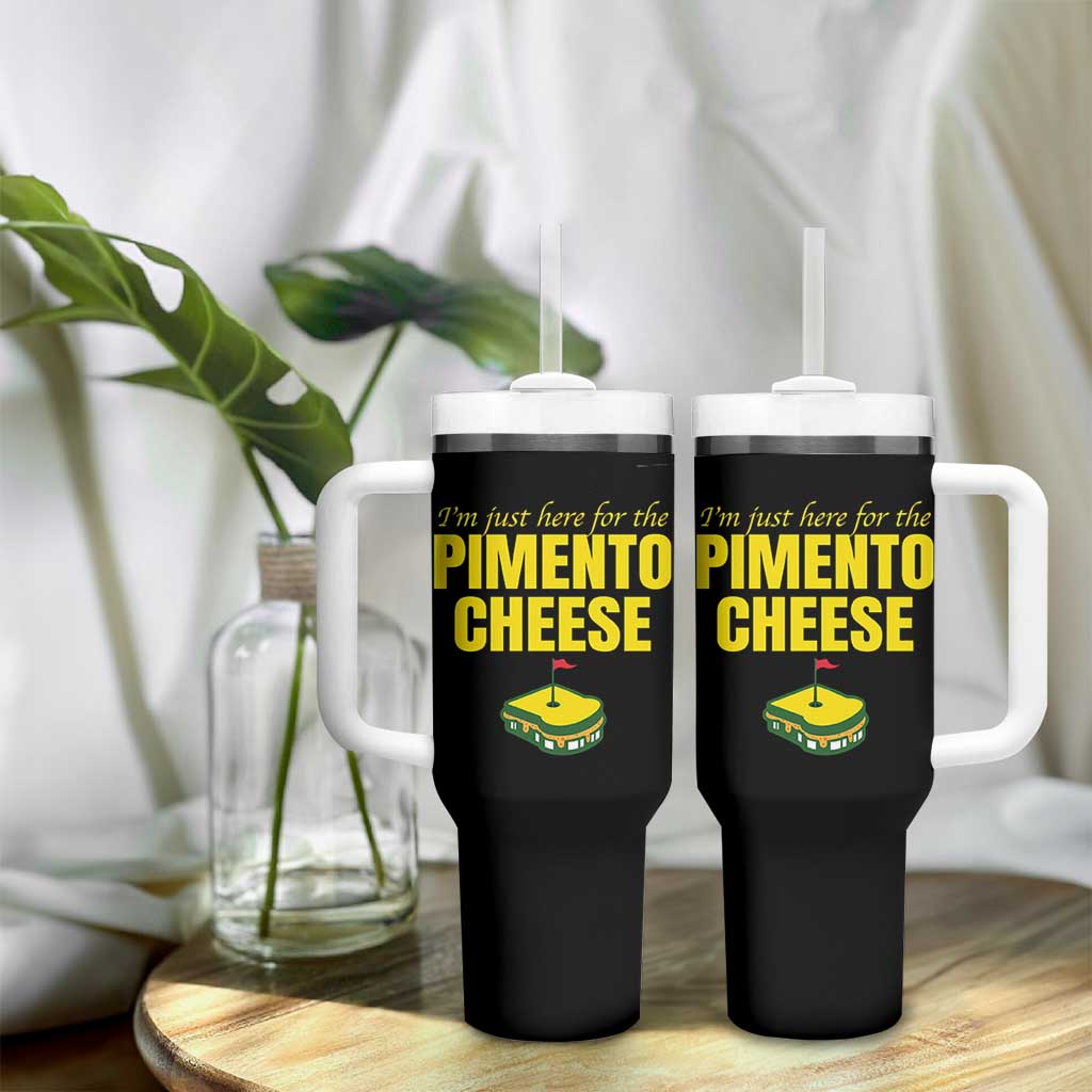 I'm Just Here For The Pimento Cheese Tumbler With Handle Funny Golf Foodie
