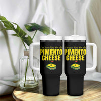 I'm Just Here For The Pimento Cheese Tumbler With Handle Funny Golf Foodie